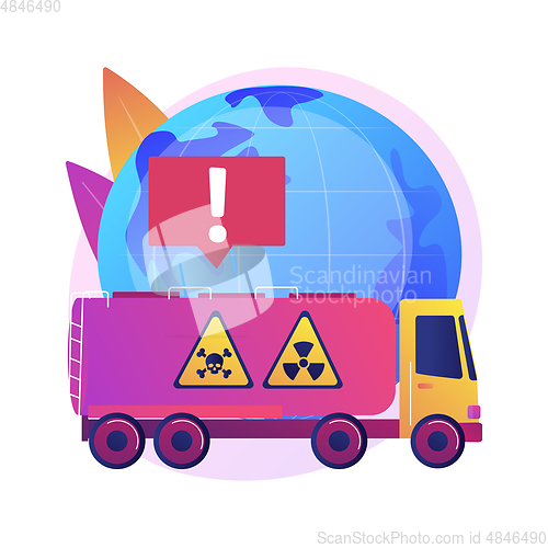 Image of Transport of dangerous goods abstract concept vector illustration.