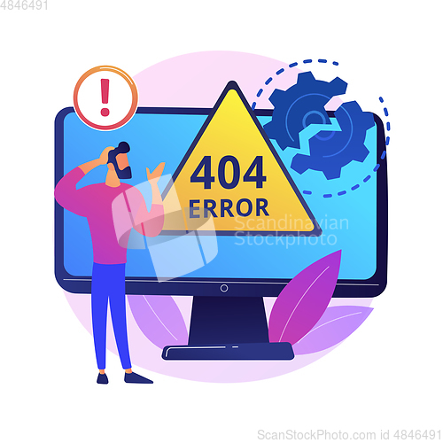 Image of 404 error abstract concept vector illustration.