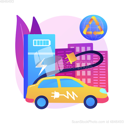 Image of Charging station abstract concept vector illustration.