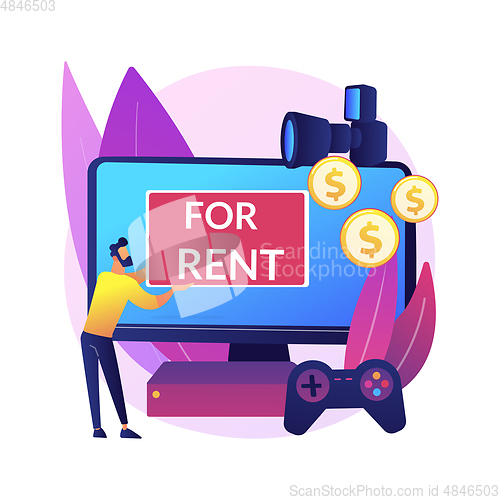 Image of Renting electronic device abstract concept vector illustration.