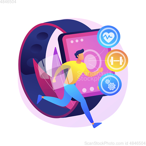 Image of Healthcare trackers wearables and sensors abstract concept vector illustration.