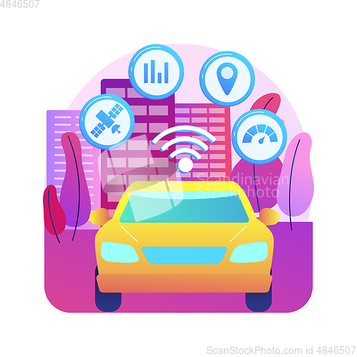 Image of Intelligent transportation system abstract concept vector illustration.