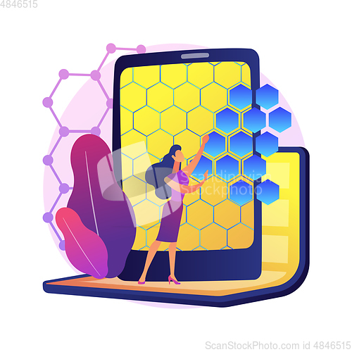 Image of Graphene technologies abstract concept vector illustration.