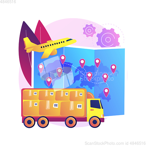 Image of International shipment abstract concept vector illustration.