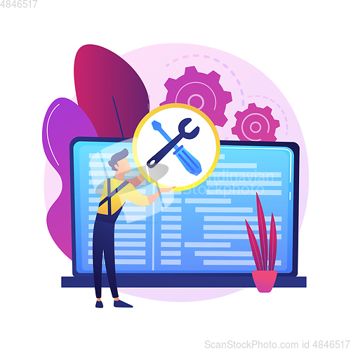 Image of Computer service abstract concept vector illustration.