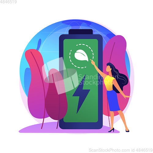 Image of Eco battery abstract concept vector illustration.