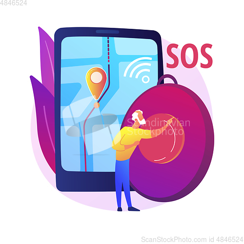 Image of Personal emergency button abstract concept vector illustration.