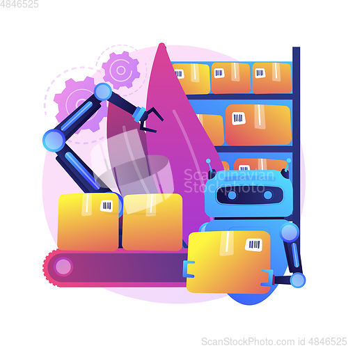 Image of Warehouse robotization abstract concept vector illustration.