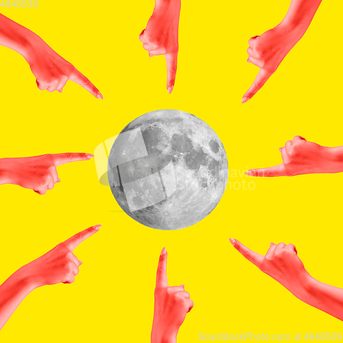 Image of Modern design, contemporary art collage. Inspiration, idea, trendy urban magazine style. Negative space to insert your text or ad.