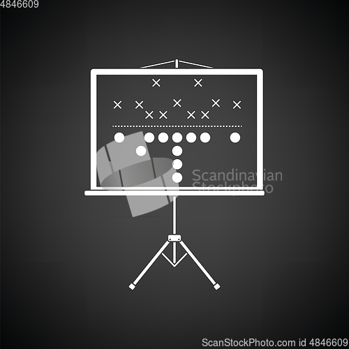 Image of American football game plan stand icon