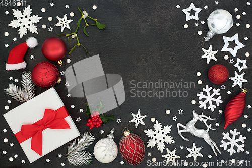 Image of Symbols of Christmas Abstract Background 