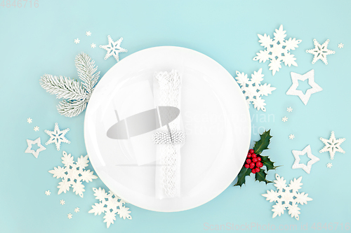 Image of Festive Christmas Dinner Place Setting  