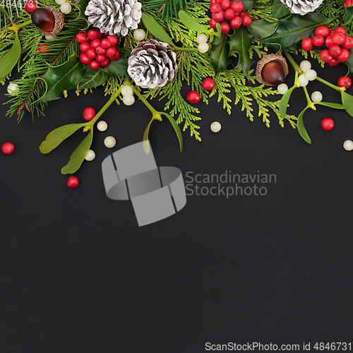 Image of Christmas Winter and New Year Background Border