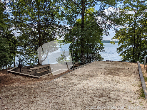 Image of empty camping site on lake hartwell south carolina