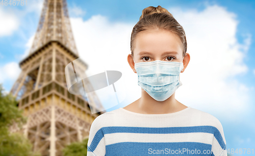 Image of teenage girl in protective medical mask