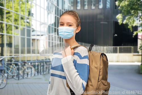 Image of teenage student girl with school bag