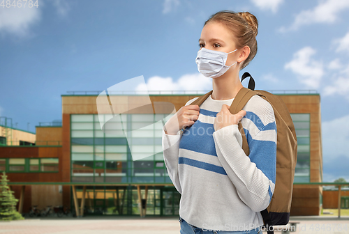 Image of teenage student girl with school bag