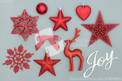 Image of Christmas Joy Abstract with Bauble Decorations  