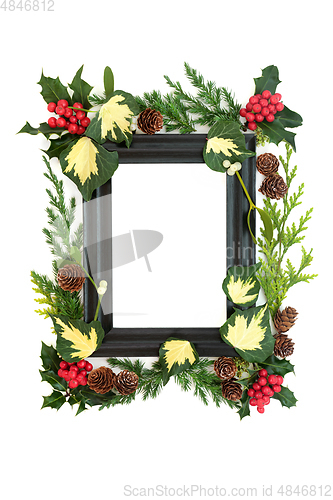 Image of Winter Solstice Frame with Collection of Flora