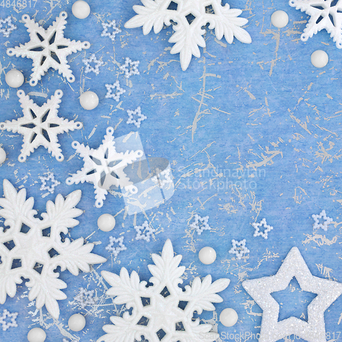 Image of Christmas Background Abstract Composition with Snowflakes  