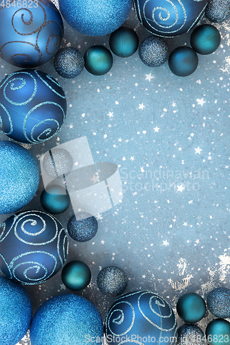 Image of Christmas Bauble Decorations in Blue 