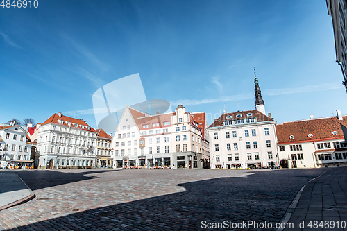 Image of empty town hall square of Tallinn old city