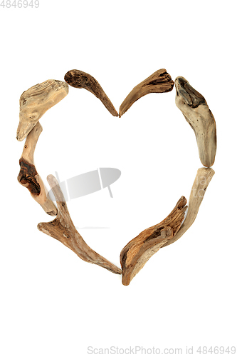 Image of Abstract Driftwood Heart Shaped Frame