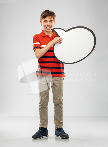 Image of boy holding speech bubble