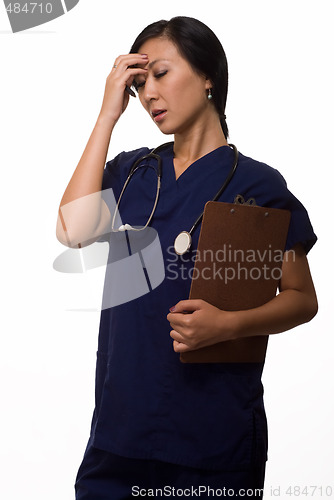 Image of Health care worker with a headache