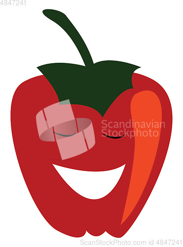 Image of A fresh and happy red pepper added to recipes vector color drawi