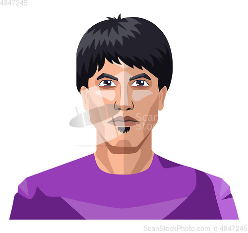Image of Handsome boy with medium long hair illustration vector on white 