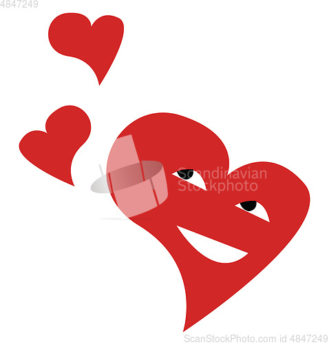 Image of Three happy hearts vector or color illustration