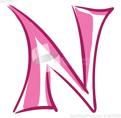 Image of Letter N alphabet vector or color illustration