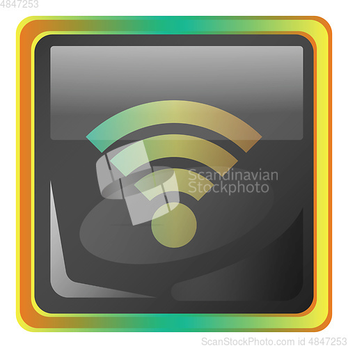 Image of Wi-Fi grey vector icon illustration with colorful details on whi