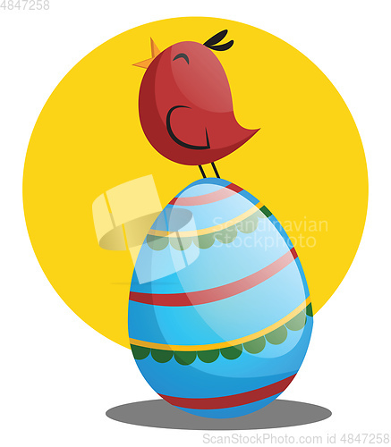 Image of Easter egg and little chicken illustration web vector on a white