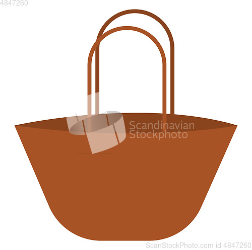 Image of Brown shopping bag vector or color illustration