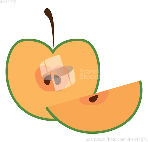 Image of Half apple vector or color illustration