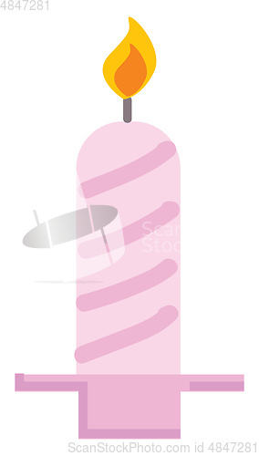 Image of Little pink birthday candle vector illustration on white backgro