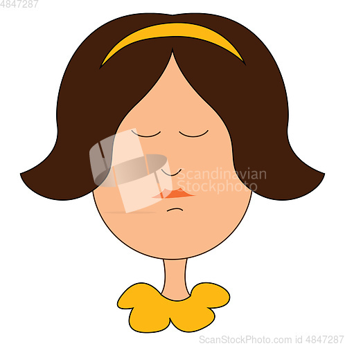 Image of Girl in yellow dress vector or color illustration