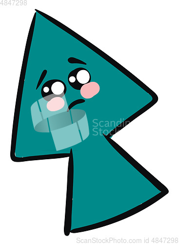 Image of Emoji of a sad blue-colored mouse arrow click cursor mouse point