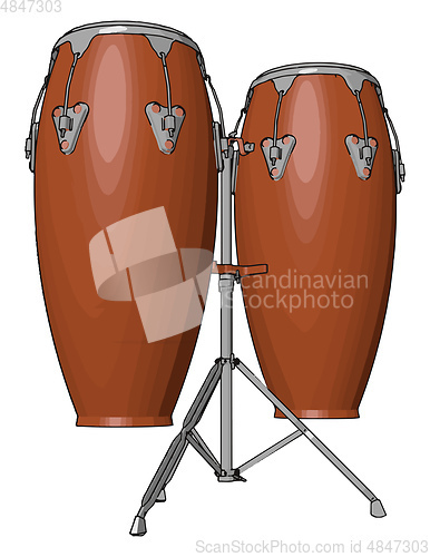 Image of Different components of conga drum parts vector or color illustr