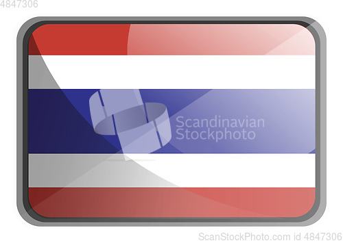 Image of Vector illustration of Thailand flag on white background.
