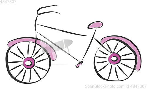Image of Purple bicycle vector or color illustration