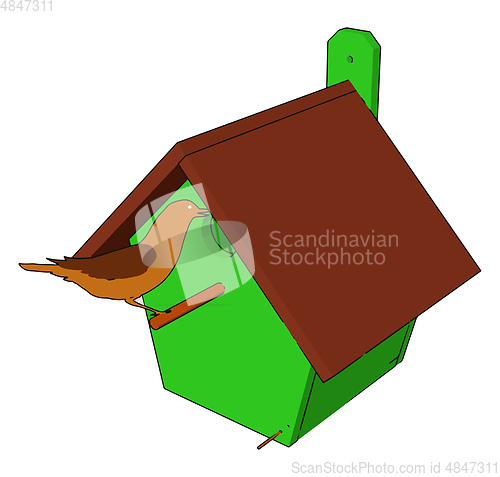 Image of A birdhouse object vector or color illustration