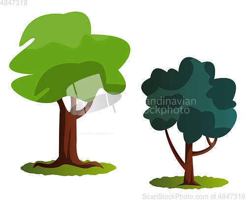 Image of WebCouple of green trees vector illustration on white background