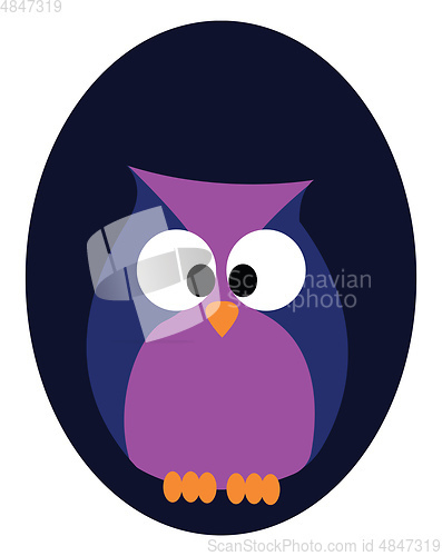 Image of Portrait of an owl over blue background vector or color illustra