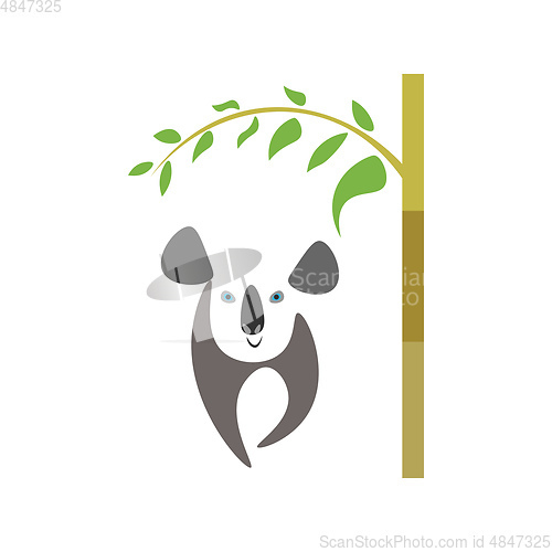 Image of Koala under treeillustration vector on white background