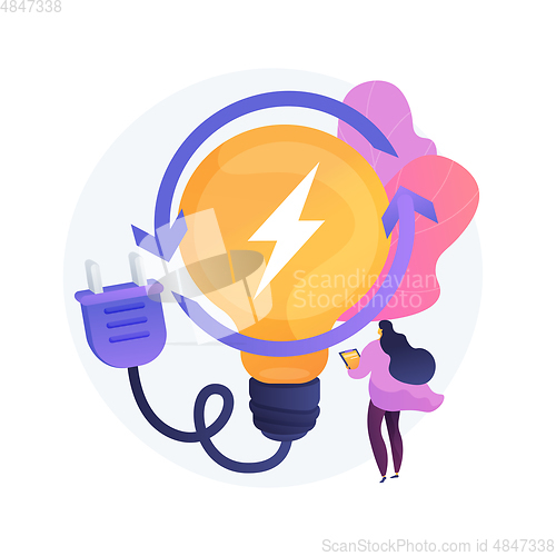 Image of Electric charge, electricity generation, light production vector concept metaphor.