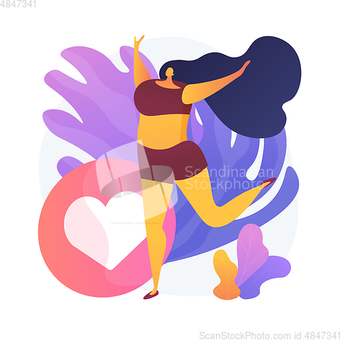 Image of Body positive happy woman vector concept metaphor.