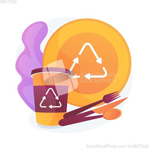 Image of Eco friendly reusable tableware vector concept metaphor.